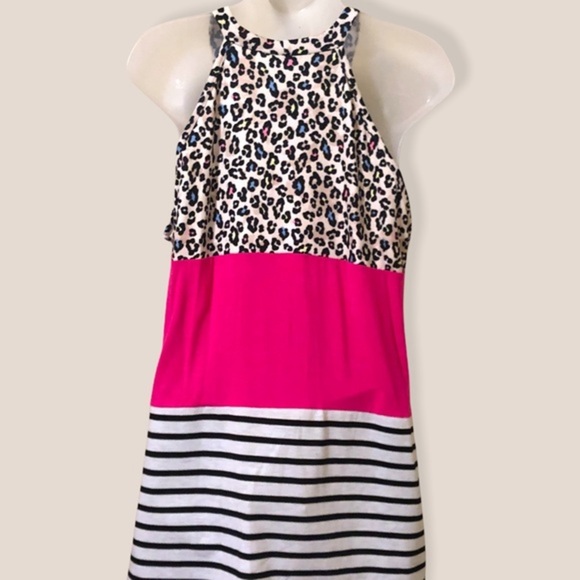 Leopard Print color Block Halter - Picture 4 of 6